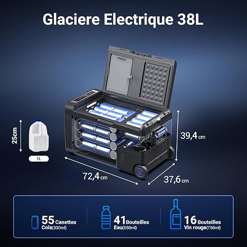 AAOBOSI Drawer Refrigerator 31L Campervan Fridge with APP Control, 12V Freezer -20°C to 20°C, Car Fridge for Travel, Camping, Road Trips, Truck, Van, SUV - 2
