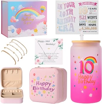 10 Year Old Girl Birthday Gifts, Unique 10th Birthday Gift for Girls, Gift Ideas for Daughter, Sister, Niece, Granddaughter, Popular Double Digits Birthday Gift for Girls