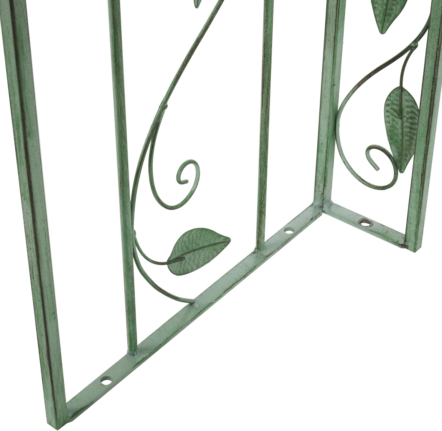 Deco 79 Metal Arched Leaf Vine Garden Arbor, 54" x 15" x 91", Green