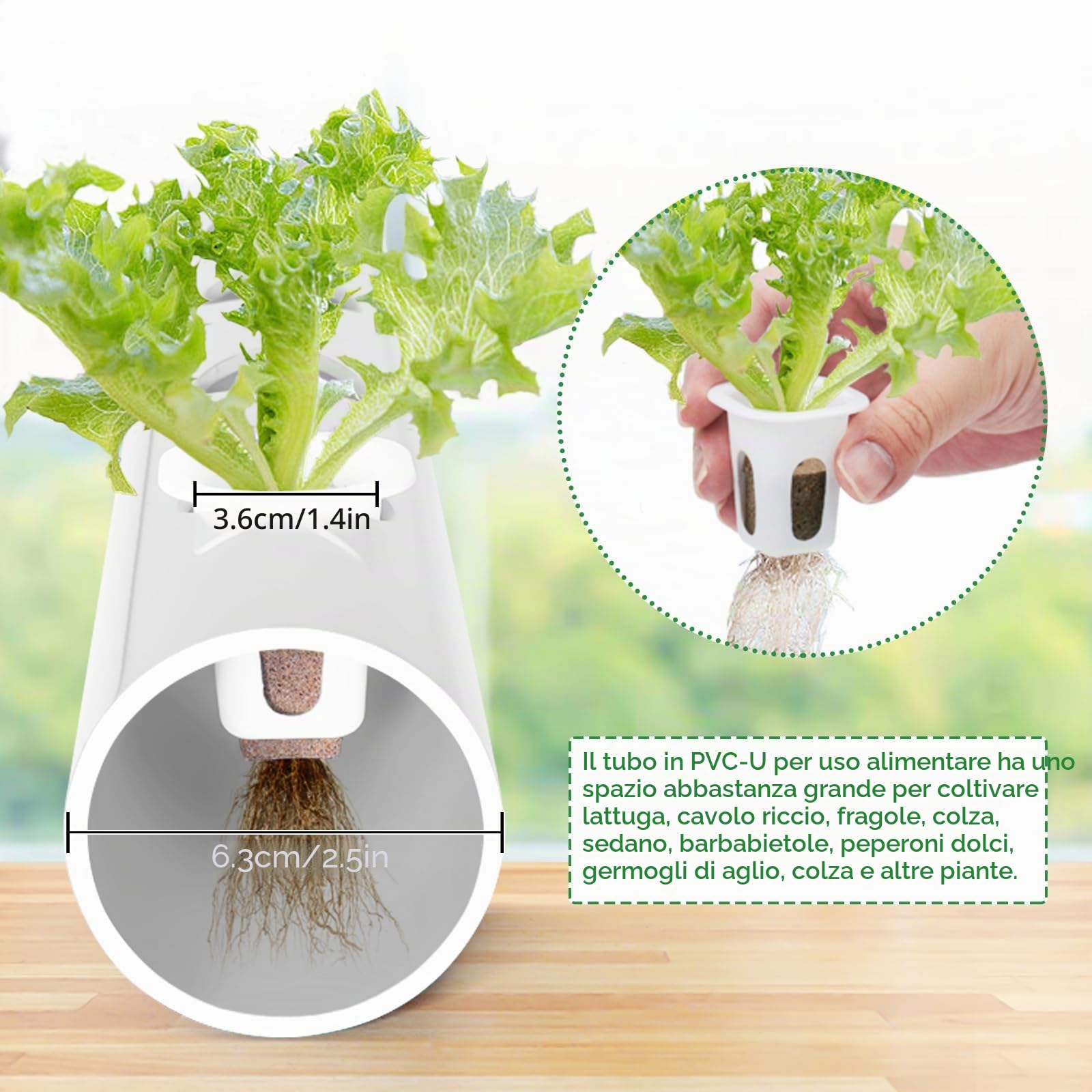 (Versione Aggiornata 2024) LAPOND Sistema di Coltivazione Idroponica con 108 Siti per Piante, 3 Strati di Tubi in PVC-U di Grado Alimentare Kit di Coltivazione Idroponica per Frutta e Verdure