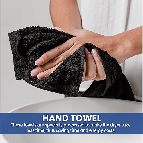 Miniatura 10 de Linteum Textile Supply Juego de toallas de mano premium (rojo) absorbentes con material de algodón 100% hilado en anillo para hotel, salón, gimnasio