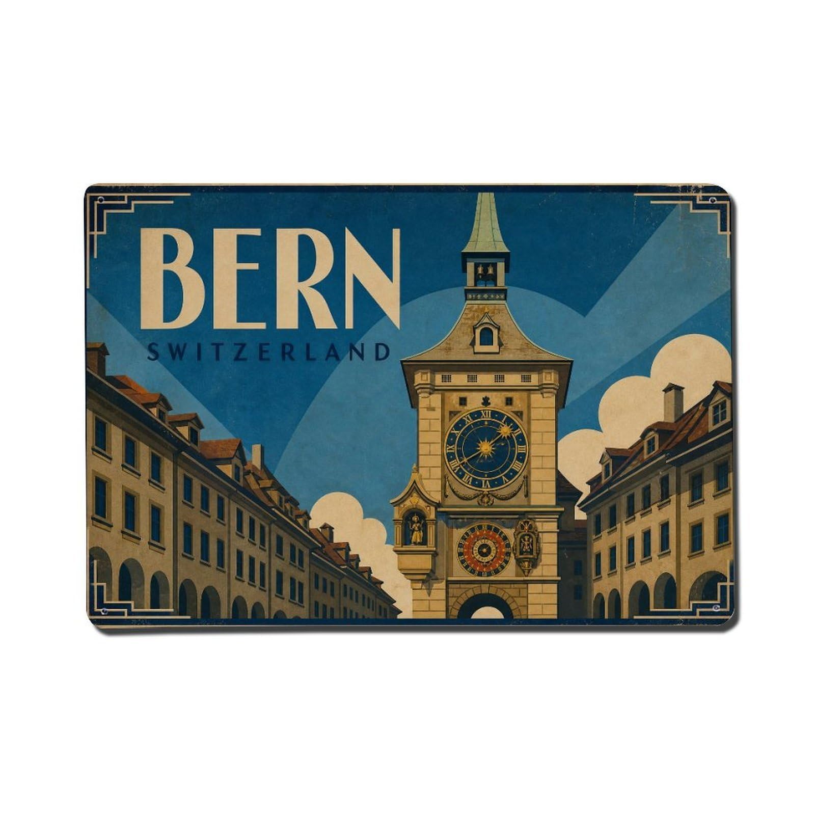 Travel Retro Switzerland Bern Metal Tin Sign