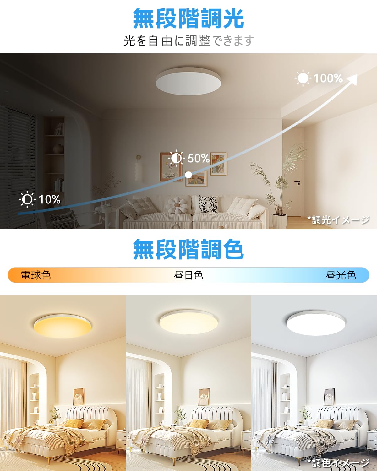 Amazon.co.jp : 「Coizabera」LEDシーリングライト 10畳~12畳 調光調色