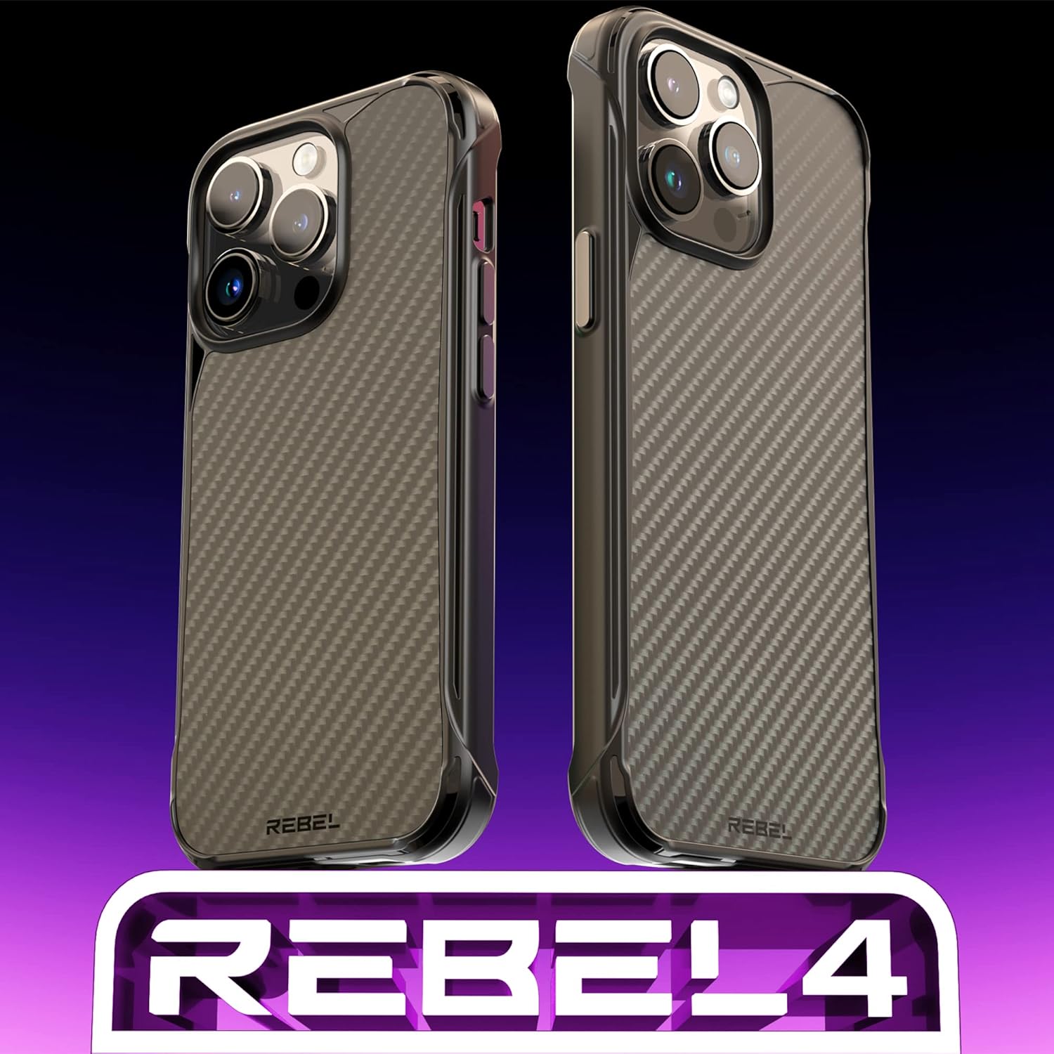 REBEL Case for iPhone 14 Pro Max [Gen-4 Aramid Fiber] Strong MagSafe Compatible, Protective Shockproof Corners, Metal Buttons, Upgraded Slim Cover for iPhone 14 Pro Max 6.7 Phone 2022 (Black)