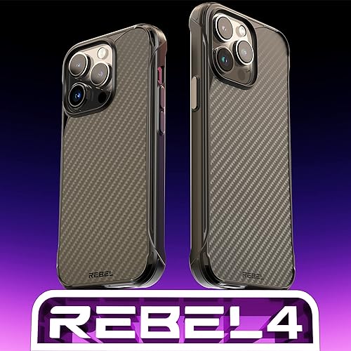 Miniatura 7 de REBEL Funda para iPhone 14 Pro de 6.1 pulgadas fibra de aramida Gen-4 Fuerte compatible con MagSafe, esquinas protectoras a prueba de golpes,