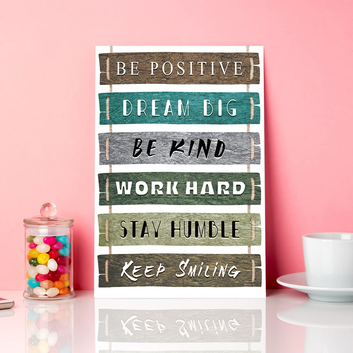 Stampa artistica da parete con citazioni positive ispiratrici, su tela