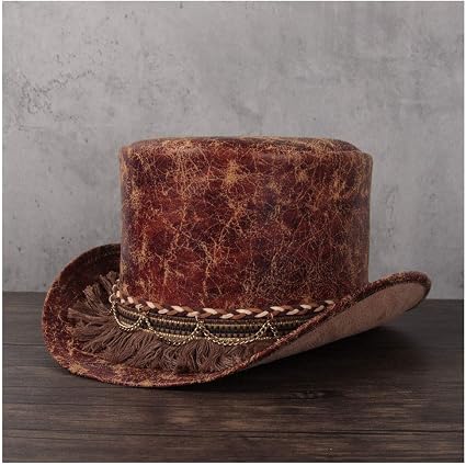 hat Steampunk Top Hat Leather Top Hat 