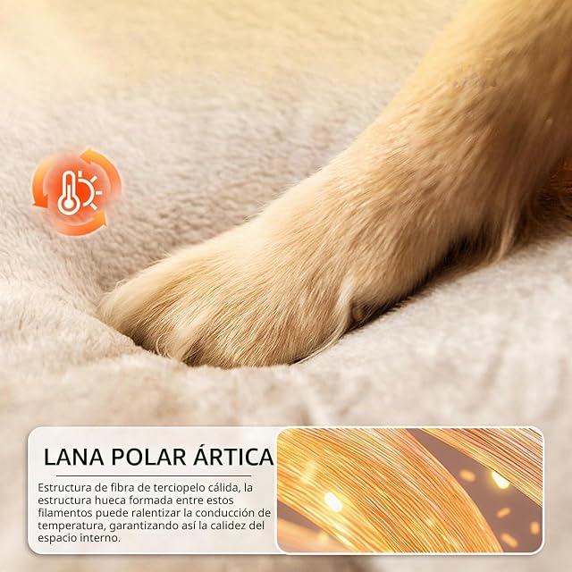 Foto 4 de 7 de Cama grande para perros casa 2 en 1, cueva calmante para mascotas, impermeable
