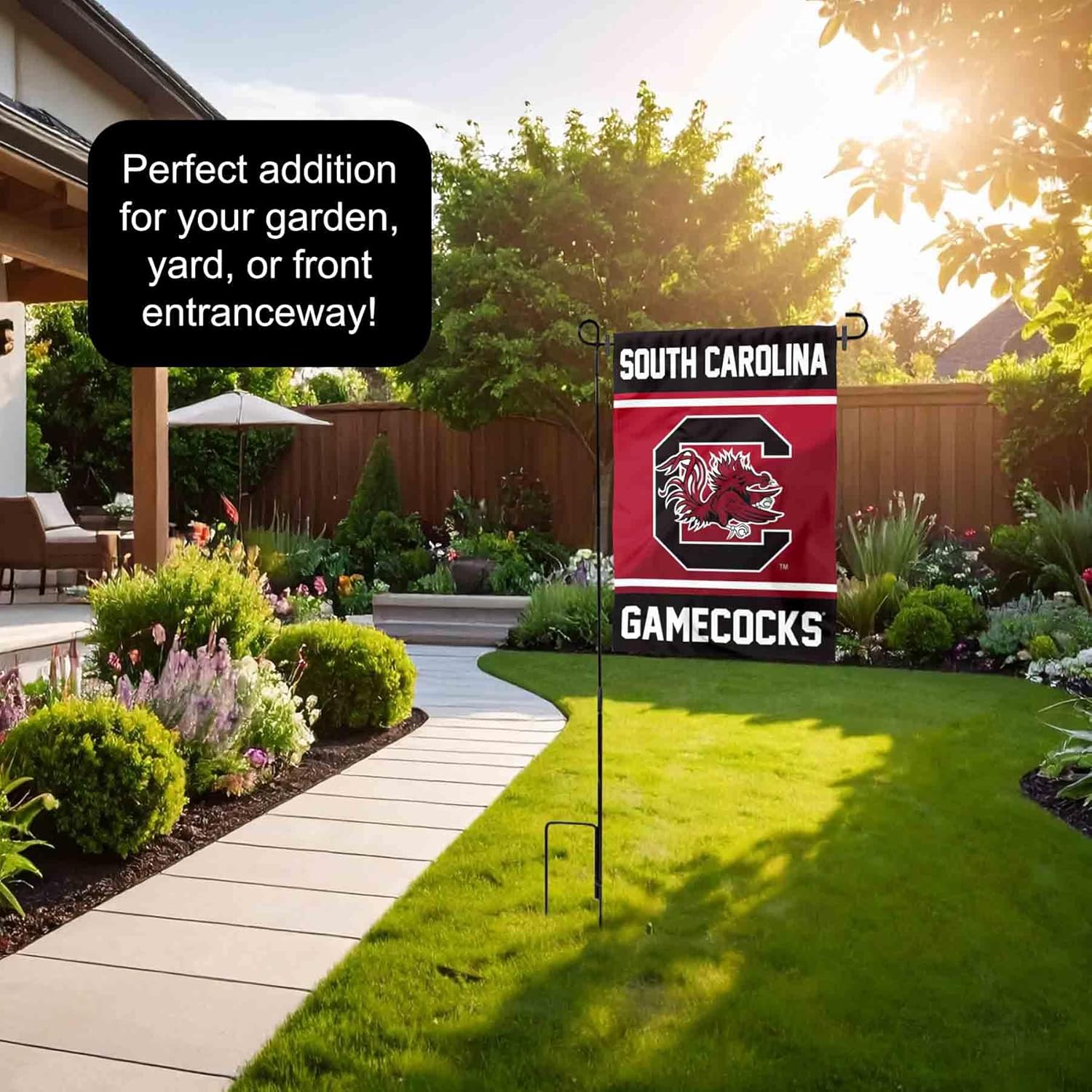 South Carolina Gamecocks Garden Flag with Stand Holder