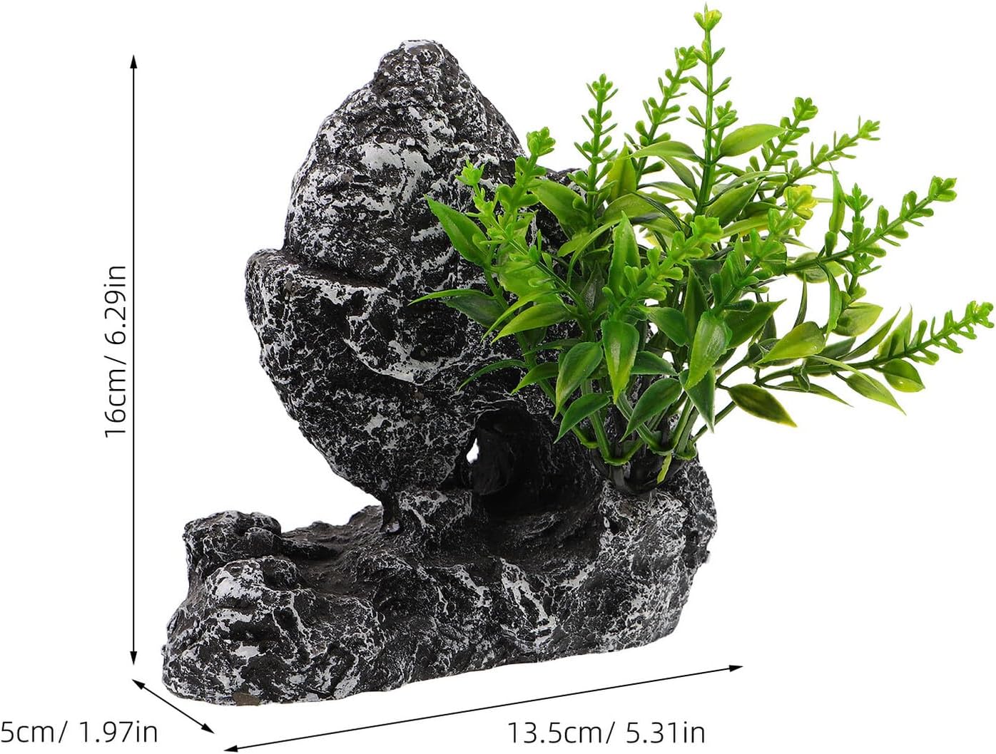 Luxshiny Aquarium Landscape Ornament Artificial Mountain Rock Sculpture with Betta Hideaway Cave Fish Tank Decoration for Freshwater and Cichlids