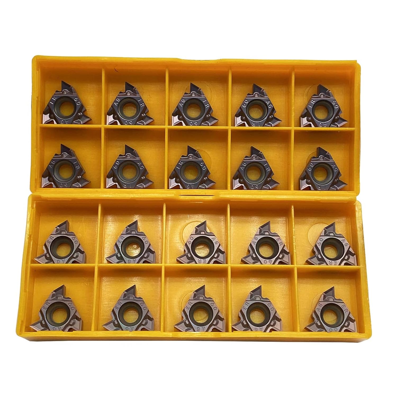 GBJ 10PCS MMT16IR AG60-S + MMT16ER AG60 -S 3/8" Threading Inserts Threaded Inserts Carbide Inserts 0.5-3.0mm Pitch (16ER AG60-S + 16IR AG60-S)