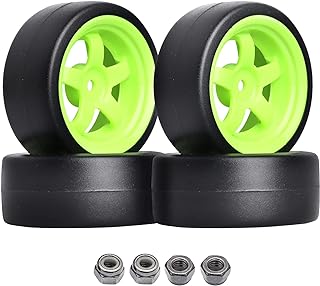 HobbyPark Hard Plastic 12mm Hex RC Drift Wheels and Tires for 1/10 Scale Tamiya HPI Traxxas Kyosho Redcat HSP Drifting, Set of 4