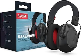 Alpine Casque antibruit adultes Defender- Haute qualité - Idéal pour la concentration, le jardinage & bricolage, le tir sportif - Serre-tête réglable - Confort assuré toute la journée - 26dB