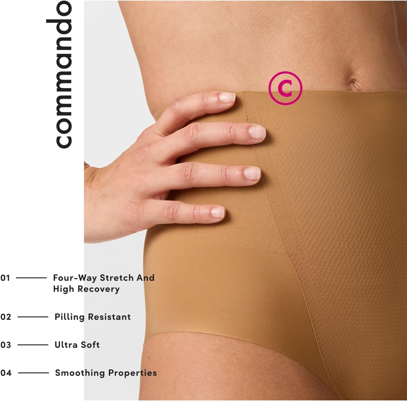 commando Zone Smoothing Brief | High Waist Shapewear with Zoned Panel Technology | Smooth Invisible Finish | Machine Washable - Image 3