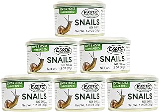 Canned Snails (6 Pack) - Healthy High Protein Insect Treat - Hedgehogs, Sugar Gliders, Reptiles, Wild Birds, Chickens, Lizards, Bearded Dragons, Skunks, Opossums, Fish, Amphibians, Turtles