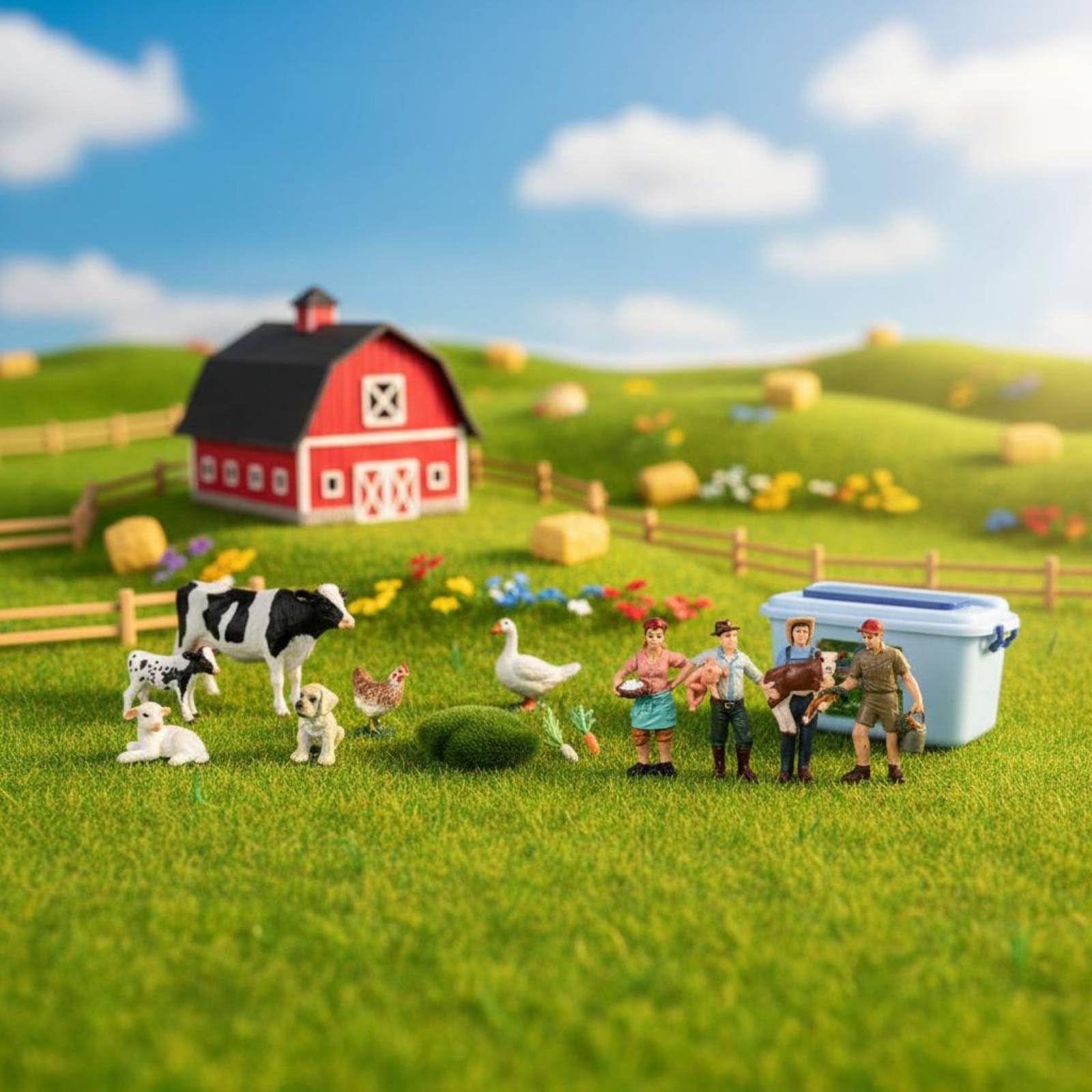 Figuras de Animales de Granja para Niños con Miniaturas Detalladas de Animales y Fences en Personajes para Aprendizaje Interactivo Adecuado para