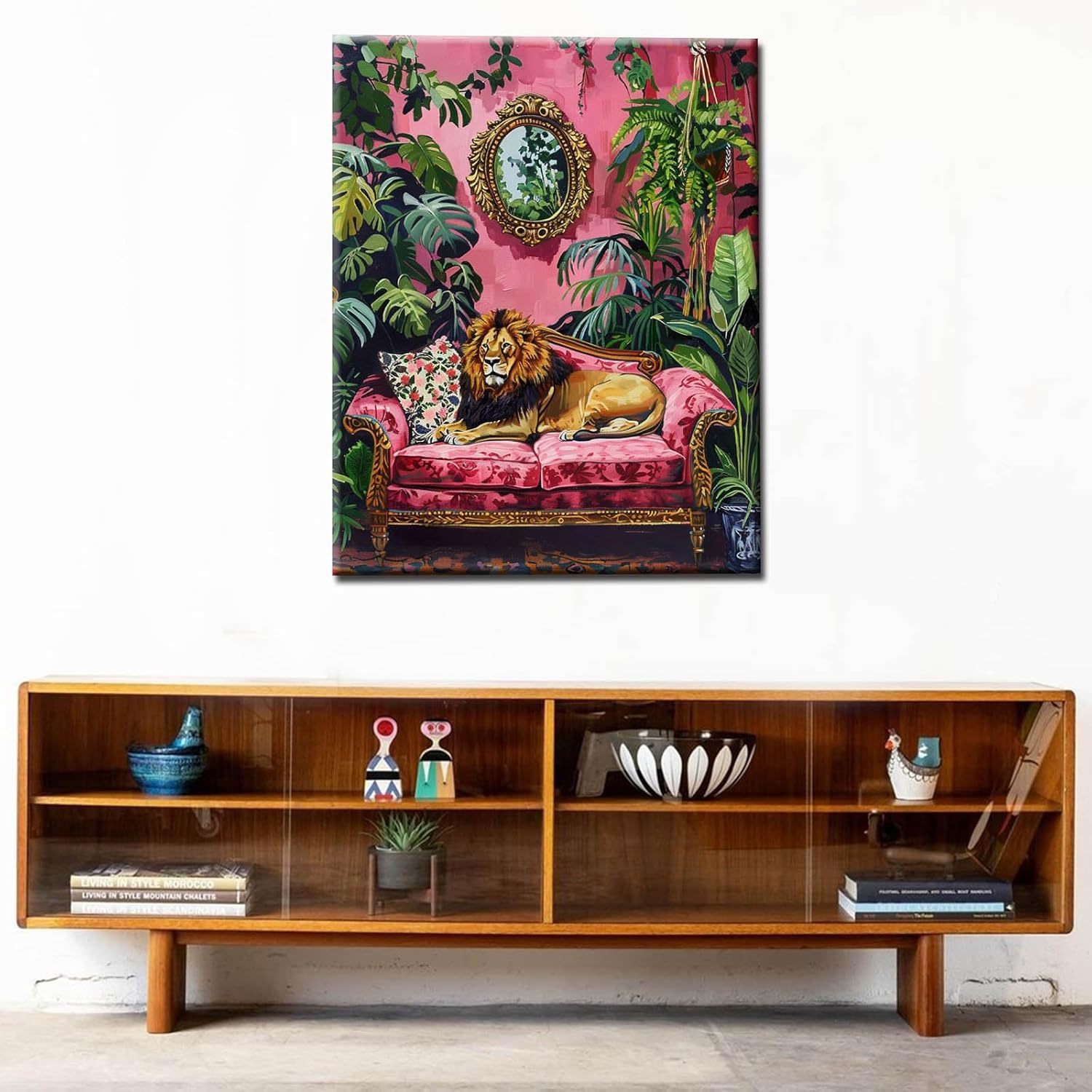 Jungle Wild Animals Paint by Numbers Boho Paint by Numbers Kits for Adult,Abstract Watercolor Painting Kits on Canvas with Brushes and Acrylic Pigment DIY Framed 16x20 Inch