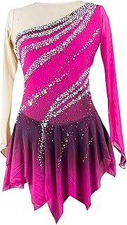 Figure Skating Dress Long Sleeve Girls Women Handmade Training Wear Breathable Performing Costumes