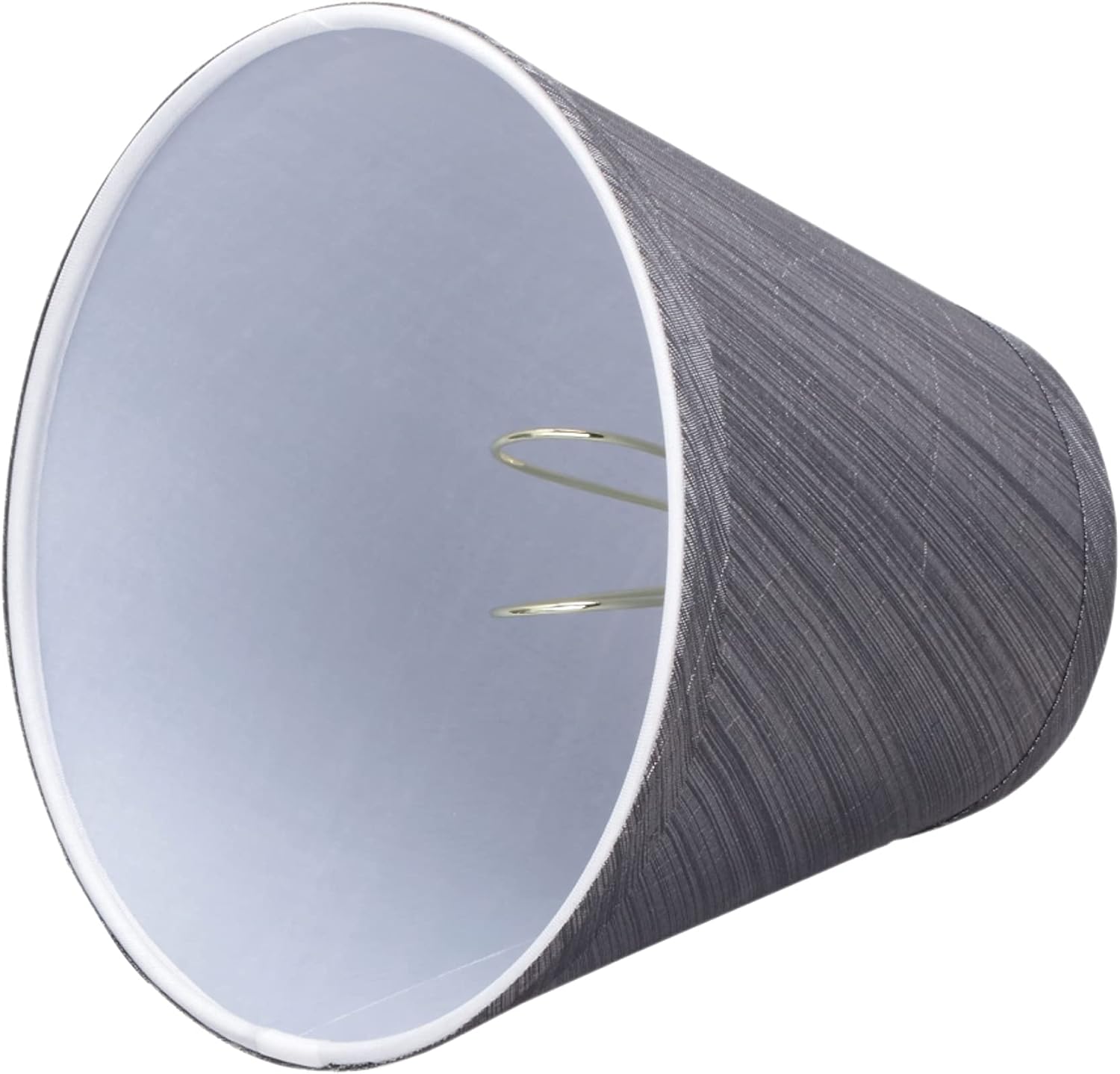 Aspen Creative 32105-9A, Hardback Empire Clip-On Chandelier Lamp Shade, Grey and Black, 3" Top x 6" Bottom x 5" Slant Height, Set of 9
