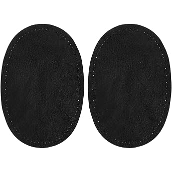 Pack of 2 Leather Patches Elbow Patches for Sewing Oval Repair Sewing Elbow Knee Patches Appliques Fabric PU Leather Patches for Jumper Shirt DIY Decorative Clothing Accessories Black