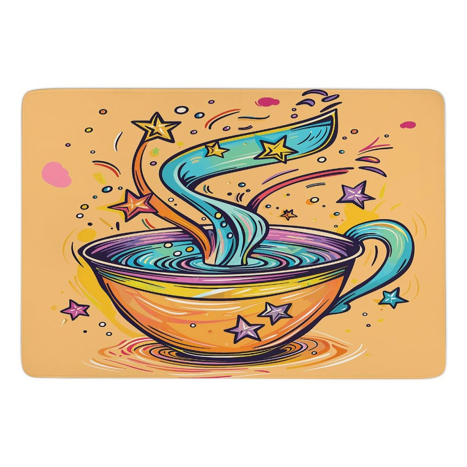 Tapis en velours corail ultra doux style artistique pour salon et extérieur