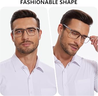 3 Pack Blue Light Blocking Reading Glasses for Men Spring Hinge Sport Square Reader TR90 Anti Glare Computer Glasses