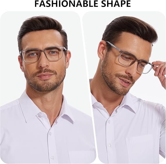 3 Pack Blue Light Blocking Reading Glasses for Men Spring Hinge Sport Square Reader TR90 Anti Glare Computer Glasses