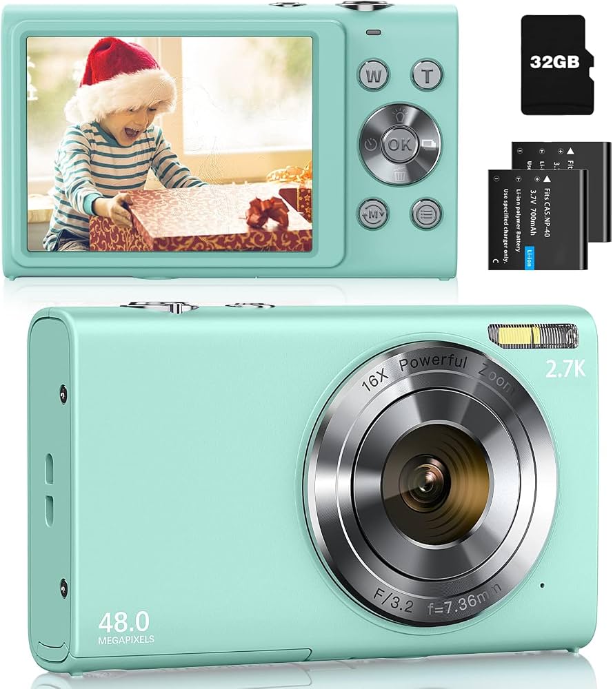 Amazon | デジタルカメラ ポイント&シュートカメラ 2.7K 48MP キッズ