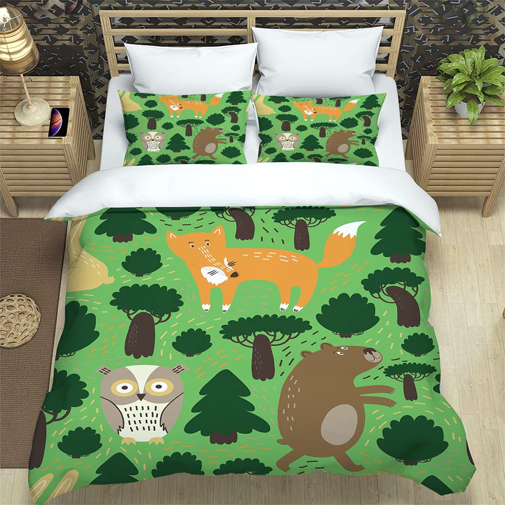 Parure de lit 240 x 260 imprimé renard pour une chambre parentale cosy