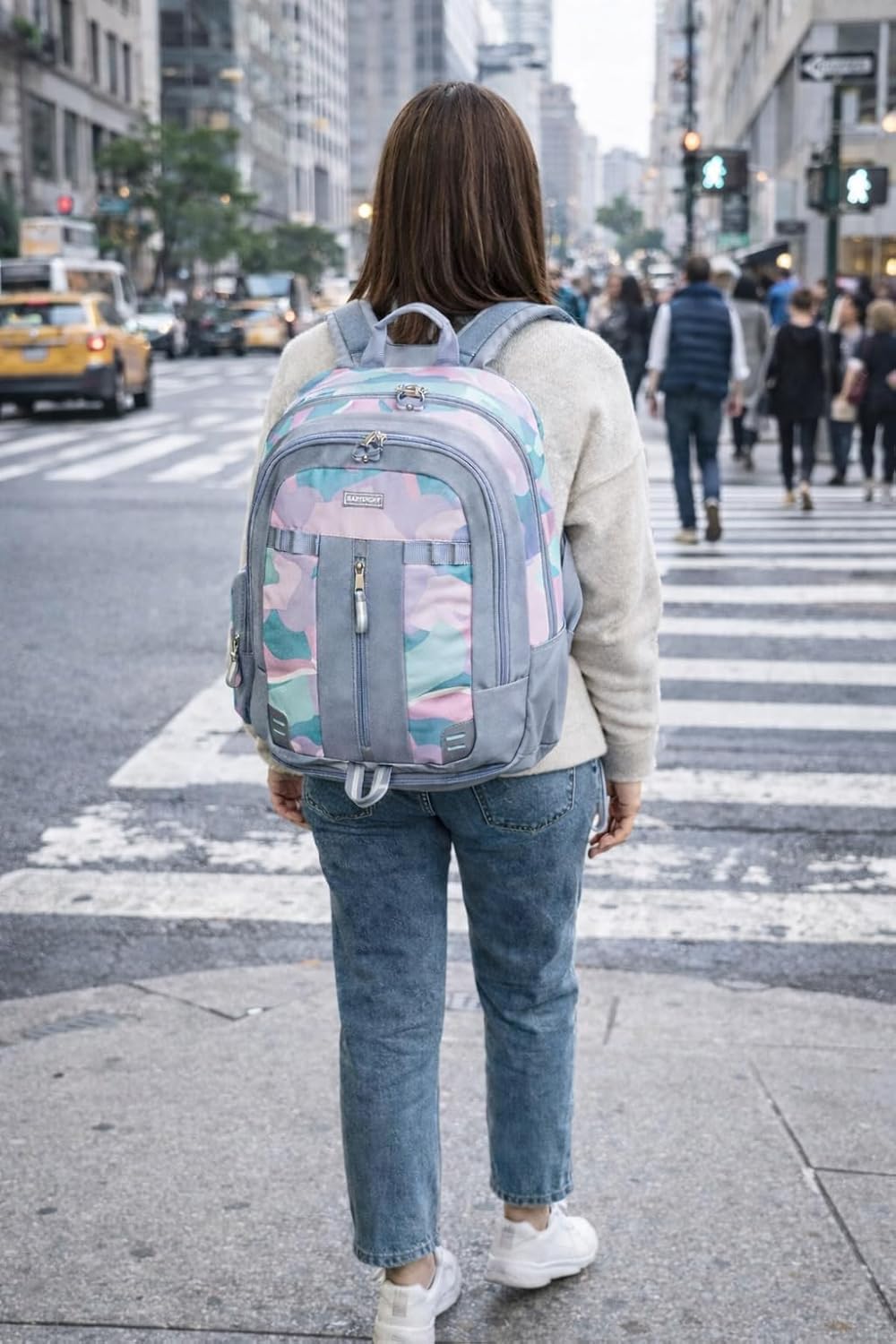 Eastsport Extra Large Backpack Expandable Oversized for Travel Hiking Work Camping Sports Outdoors with Drawstring Bag Mochila De Viaje Abstract Joyful - Image 2