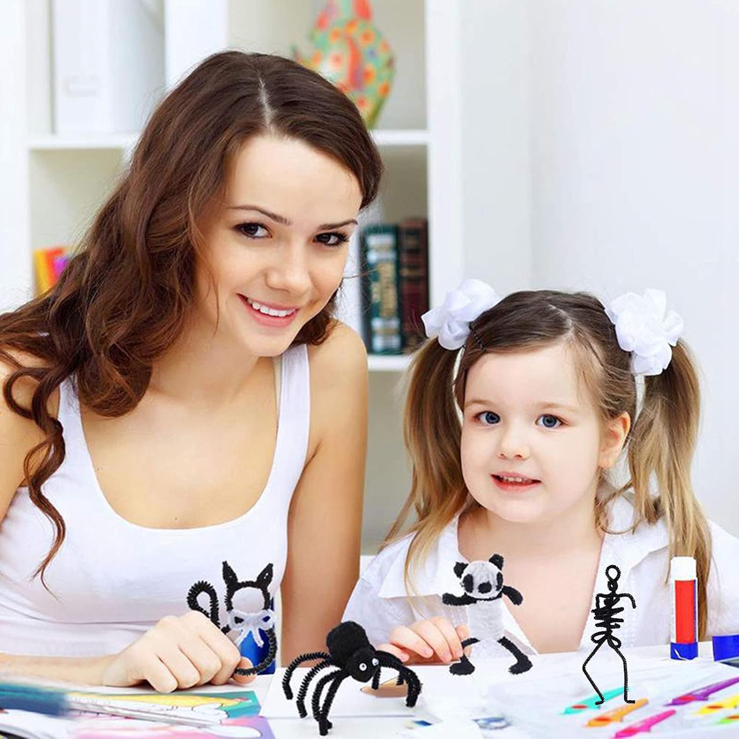 Anvin Pipe Cleaners 100 Pcs 10 Colors Chenille Stems for DIY Crafts Decorations Creative School Projects (6 mm x 12 Inch, Assorted Bright Colors) : Arts, Crafts & Sewing