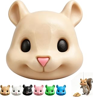Squirrel Head Feeder, Funny Animal Face Hanging Feeder(Beige)