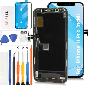 SRJTEK For iPhone 11 Pro LCD Screen Replacement Touch Panel Set for 5.8" Model A2215 A2160 A2217 LCD Display Touch Screen Digitizer Repair Parts with Tools