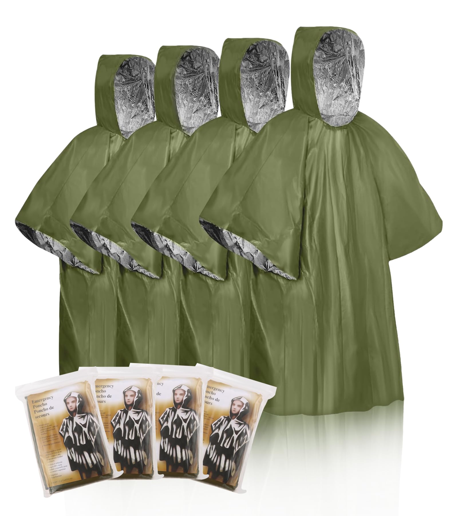 Emergency Survival Rain Poncho with Hood