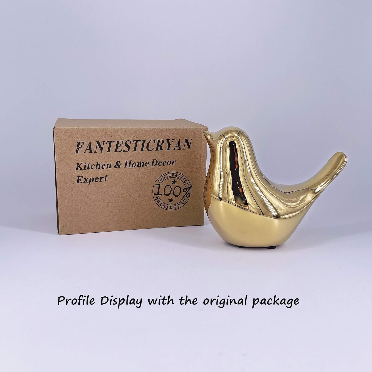 Fantastic Ryan Small Animal Statues Home Decor Modern Style Gold Decorative Ornaments for Living Room, Bedroom, Office Desktop, Cabinets (Golden Bird XL) - Image 3