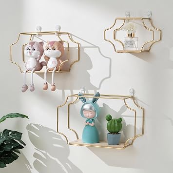 3-Piece Irregular Rectangle Wall Shelves | Floating Display Set