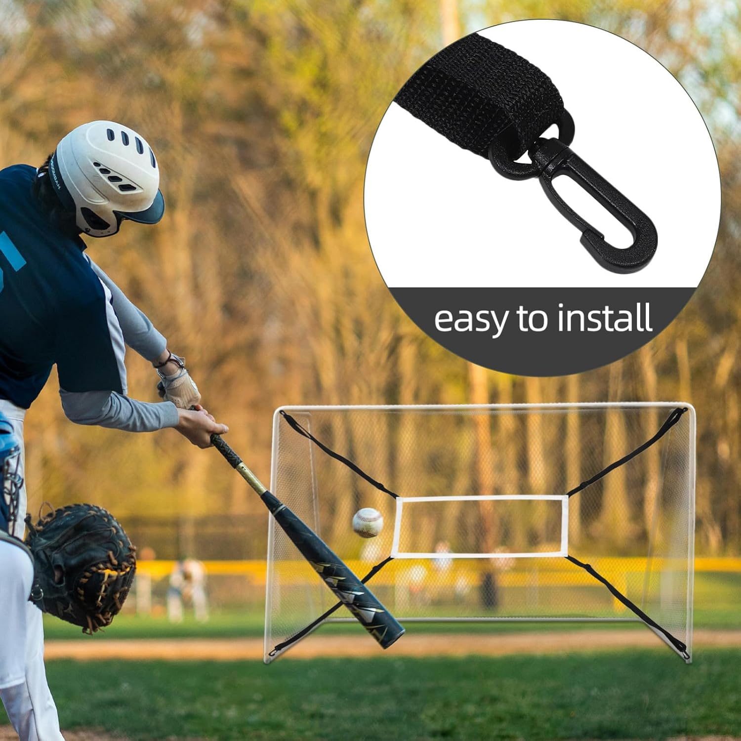 Adjustable Strike Target Net for Baseball and Softball with Height Adjustment and Quick Setup, for Batting and Throwing Training, Sturdy Polyester Practice Equipment for Athletes