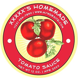 Custom Bottle Stickers Vintage Homemade Tomato Sauce Label Template Custom Stickers Personalized Product Label Food Labels Food Labels Stickers