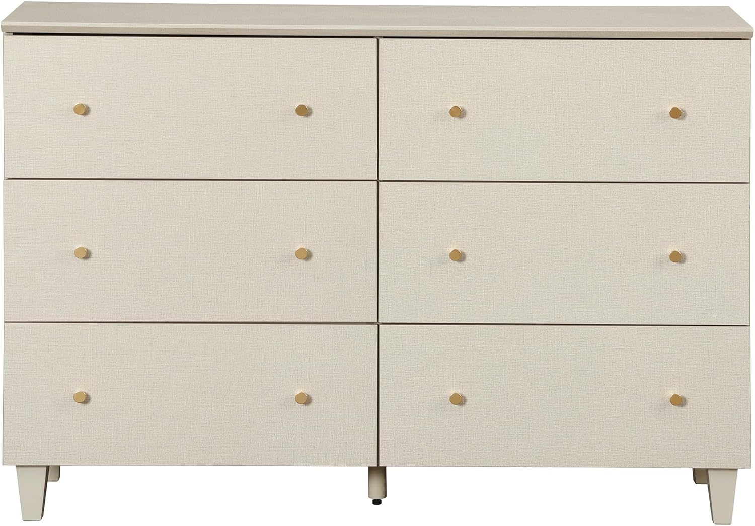 WAMPAT Dresser TV Stand for TVs up to 55 Inches, Beige Wooden Entertainment Center with 6 Drawers, Modern Media Console Table with Storage for Living Room, Bedroom, 47.2x15.3x32.4