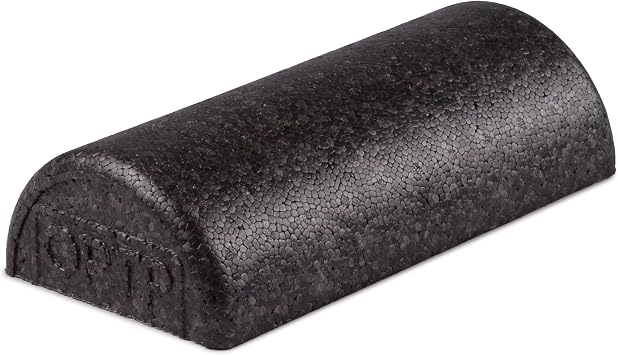 OPTP AXIS Firm Foam Roller, High Density Foam Roller for Physical Therapy, Yoga, Pilates, Fitness Exercise and Sports Training Black, 12" X 3" Half-Round