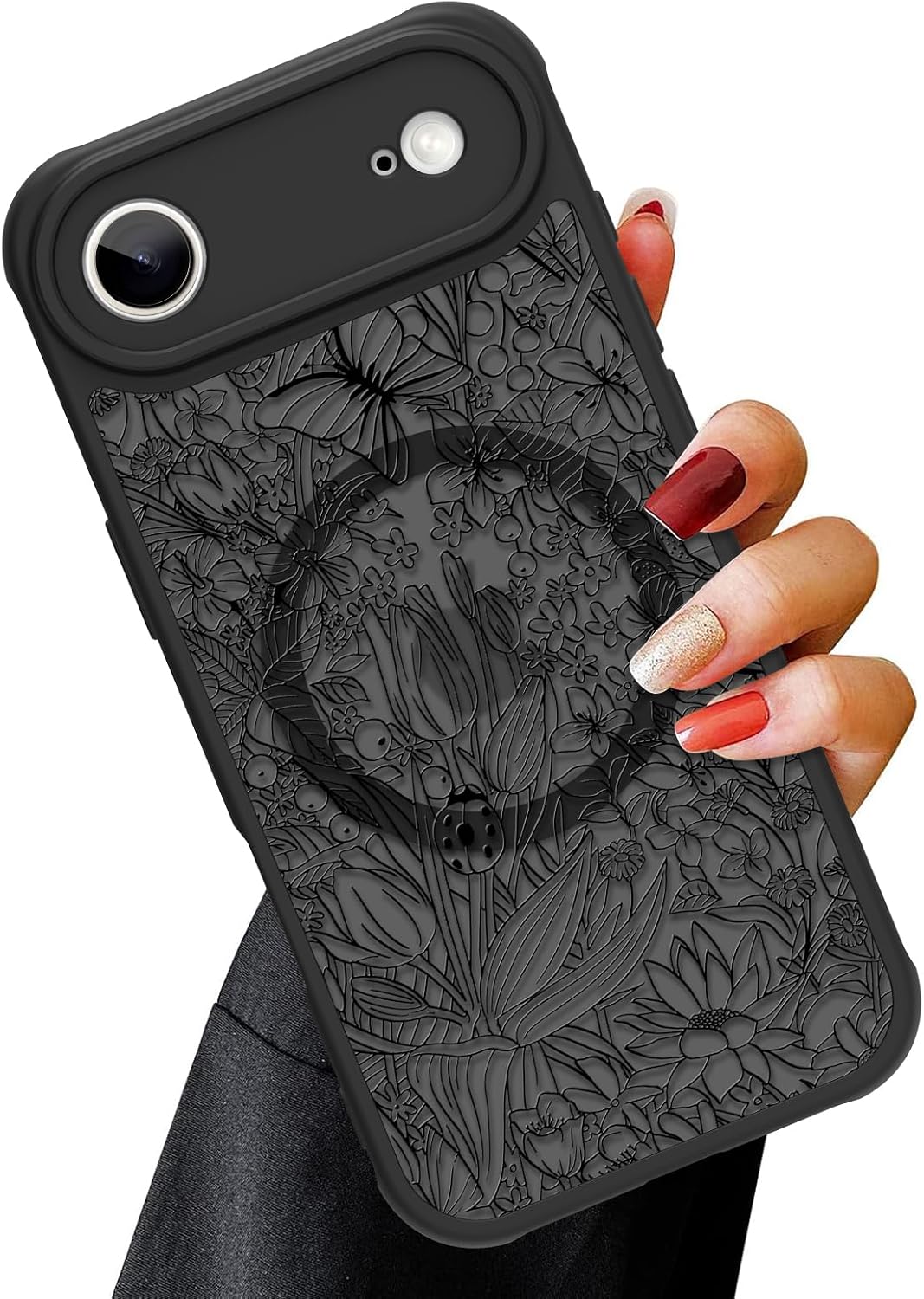 OOK for iPhone 17 Case Magnetic Black Gothic Guitar Design | Slim Translucent Matte [MagSafe Compatible] Full Camera Protection with Screen Protector, Gift giving & daily matching