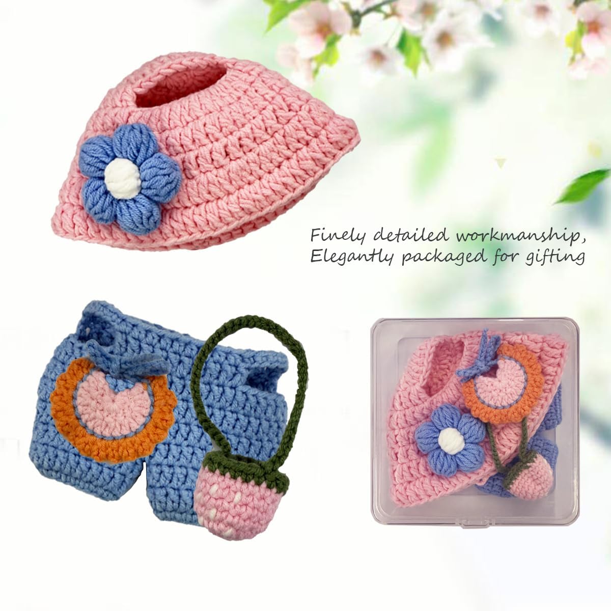 LABUBU Haute Couture Collection - Clothes for Labubu ,4 Piece Sets Pink Fashion Accessories for Labubu Clothes.