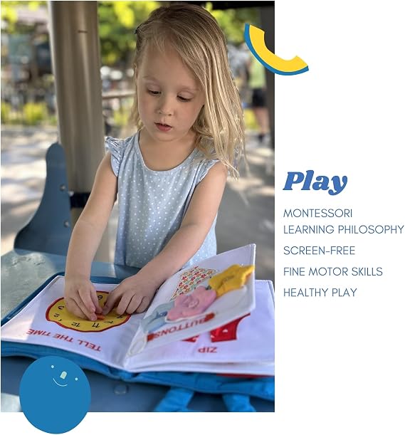 BAVY My Quiet Book - Toddler Travel Car Plane Airplane - All Parts Attached - Activity Montessori Board Book, Travel Toys for Toddlers 1-3, Gifts for 1 2 3 4 Year Old Girl, Birthday Gifts Toys Age 2-4