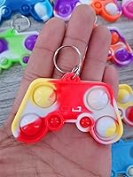 Vista 6 de Paquete de 24 controladores de juego a granel, mini llavero pop Fidget para niños y niñas, suministros para fiestas de cumpleaños, premios