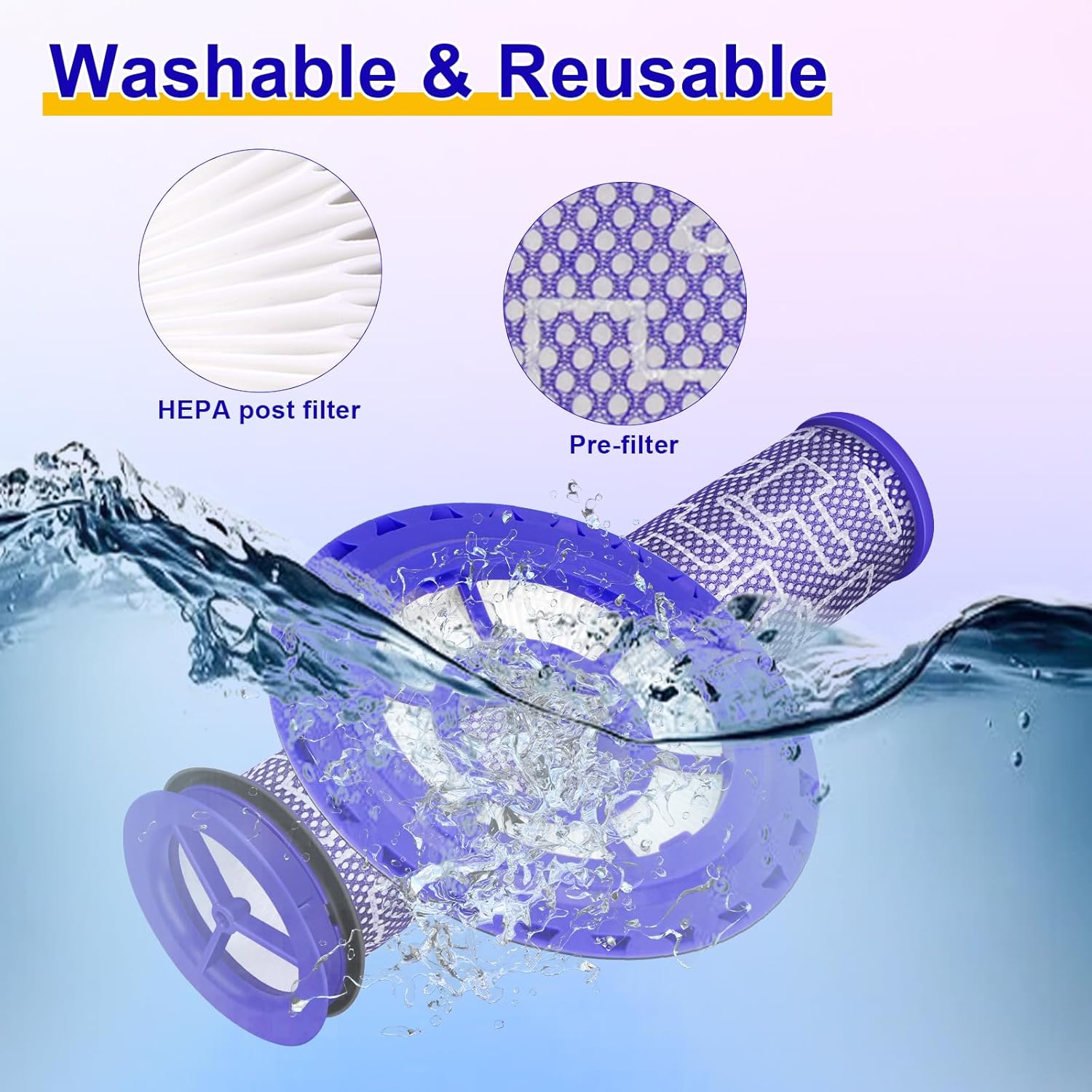 5PCS DC41 Hose Filter Replacement for Dyson DC41 DC65 DC66 UP13 UP20 UP30 Ball/Ball Animal/Ball Animal 2 & 3, Compare to Part 920769-01&920640-01