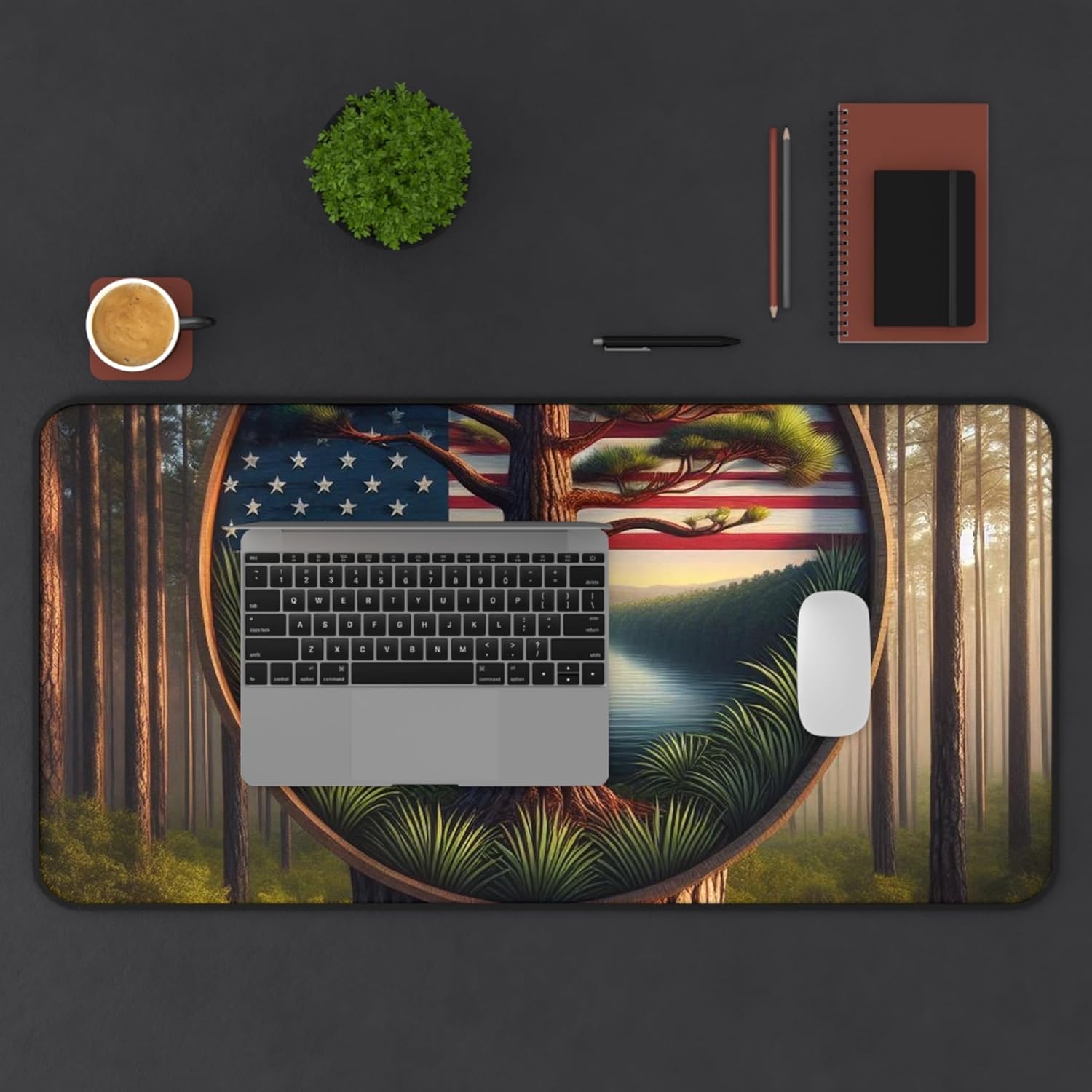 Longleaf Pine Desk Mat - Premium USA-Made Mat Featuring Alabama's Symbol