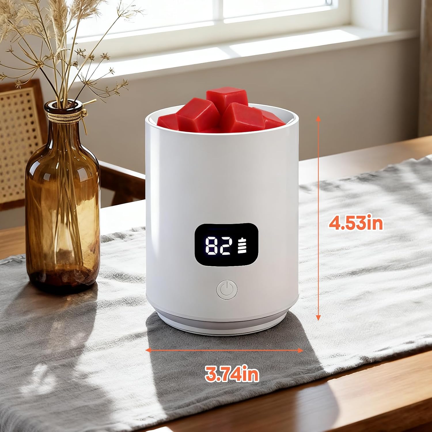 Cordless Wax Melt Warmer - 20000mAh Portable Wax Warmer for Scented Wax with PTC Heating Element,Fireless Scentsy Wax Warmer for Halloween and Birthday Gift,Home and Office Use