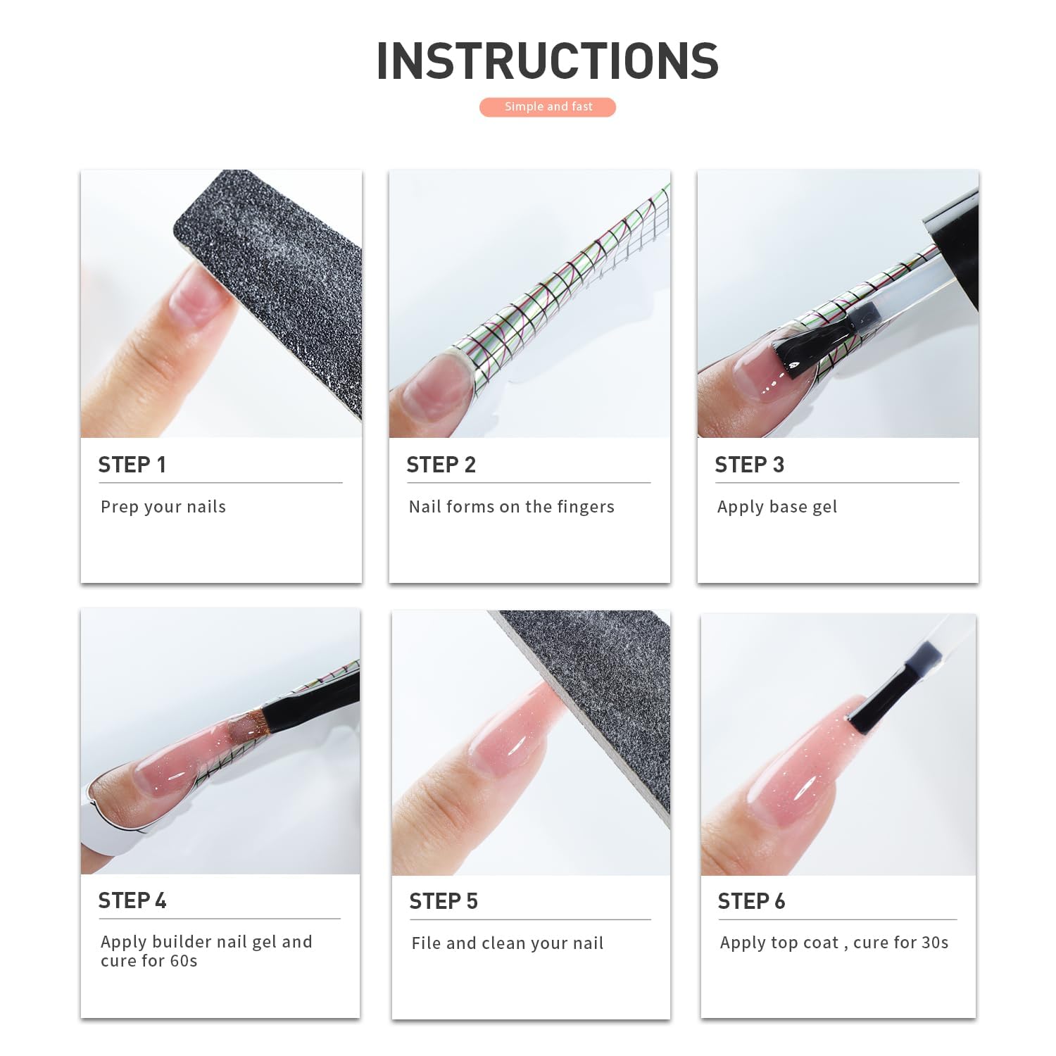 beautilux Nail Extension Hard Gel, 55g Builder Gel, Long Lasting for DIY Nail Art (M-BHBN55-11)