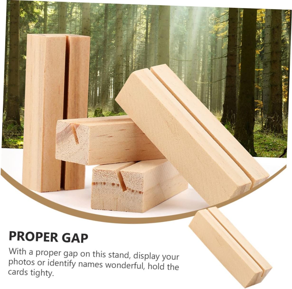 Ciieeo 24pcs Wooden Photo Stand Rectangular Picture Holder for Home Office Stylish Memo Holder for Photos Notes and Cards for Weddings Parties and Home