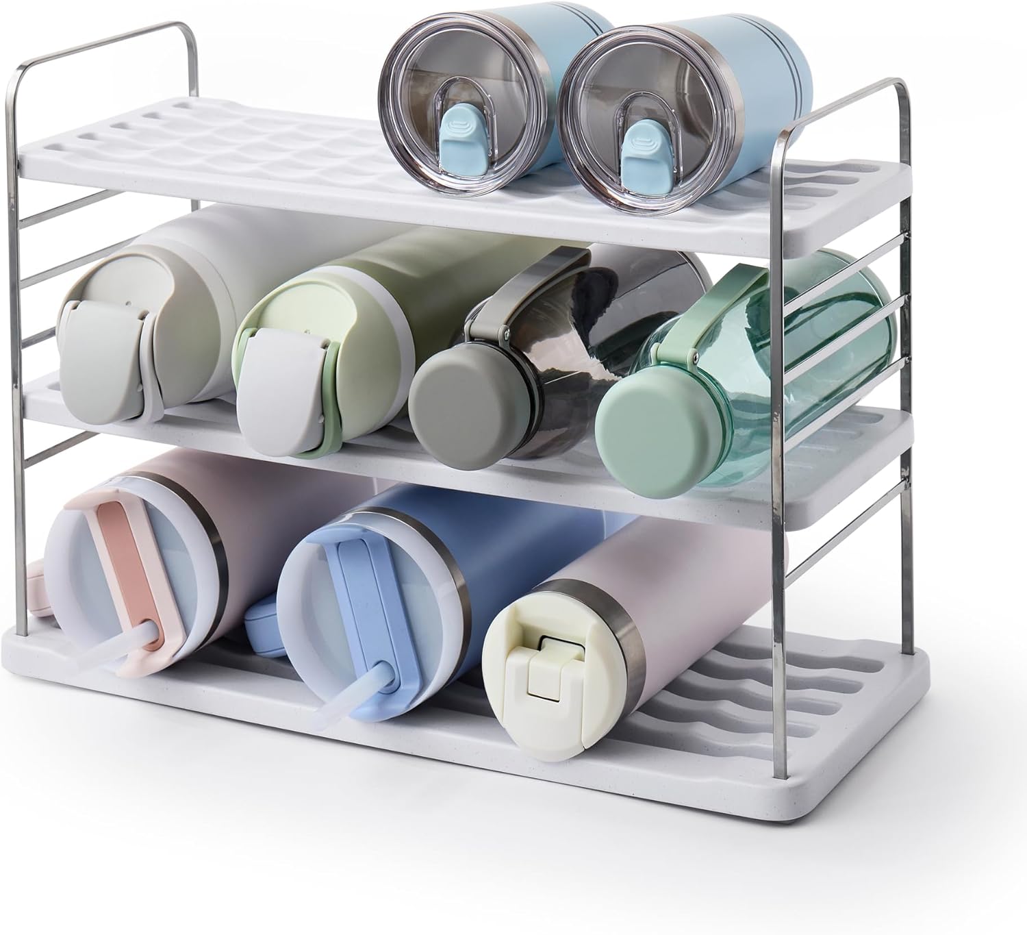 Adjustable Cabinet Organizer for 40 oz Tumblers & Travel Mugs Adjustable Cabinet Organizer for 40 oz Tumblers & Travel Mugs